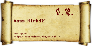 Vass Mirkó névjegykártya